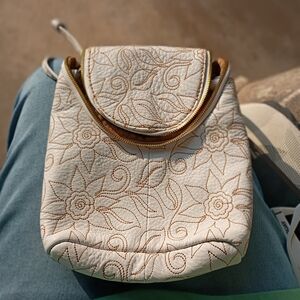 HOBO Floral White and Gold Women's Small Backpack